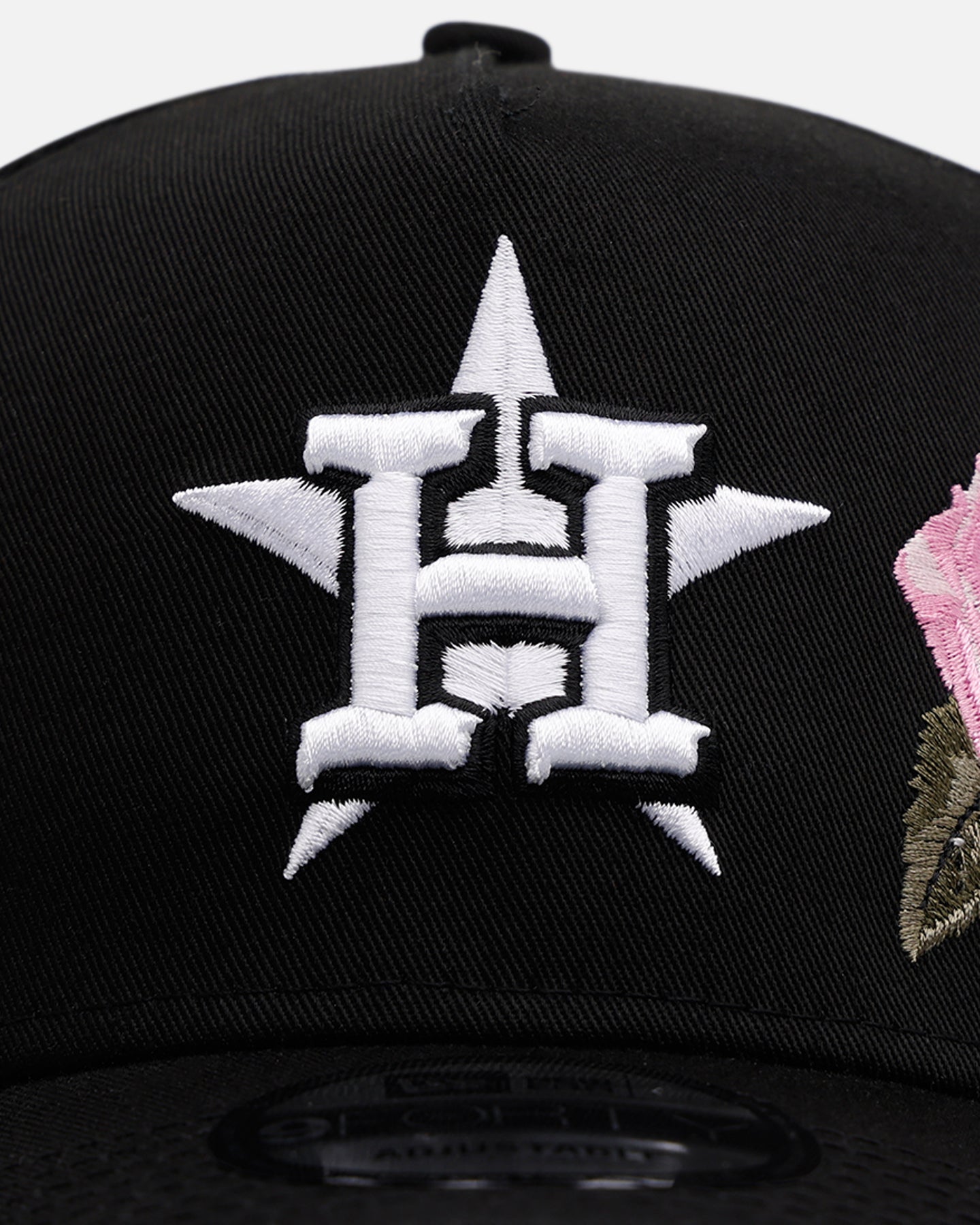 New Era Houston Astros 'Pink Rose Embroidery' 9FORTY A-Frame Snapback Black/Pink