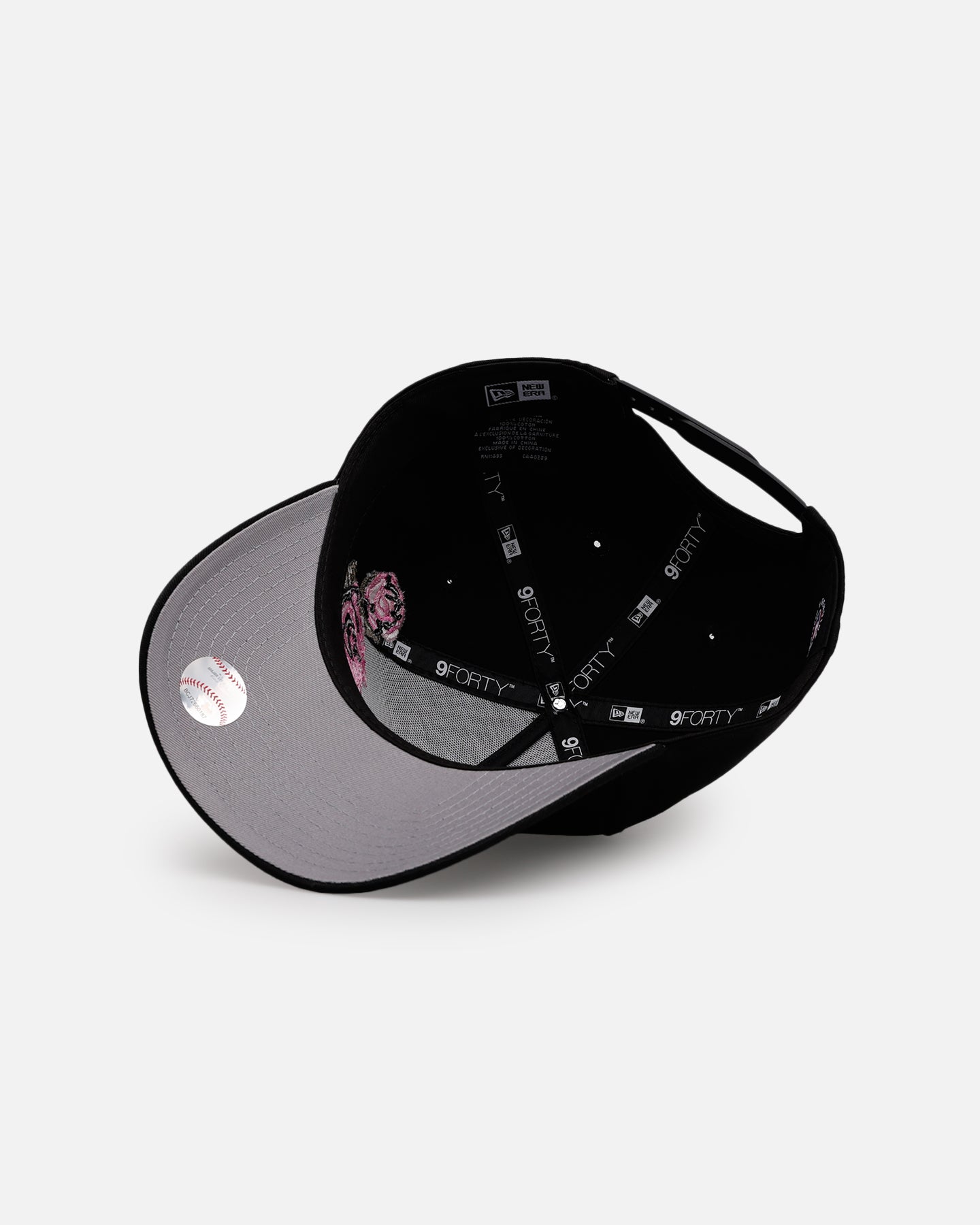 New Era Houston Astros 'Pink Rose Embroidery' 9FORTY A-Frame Snapback Black/Pink