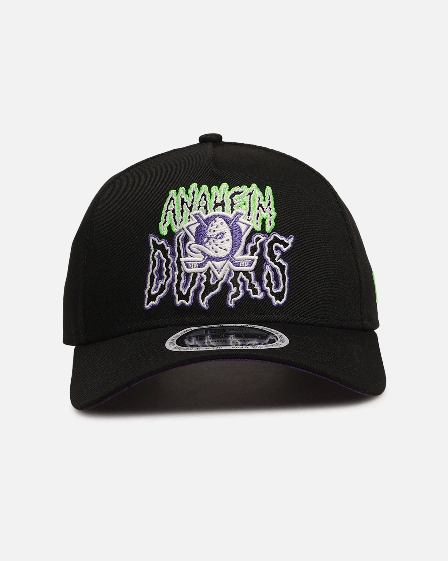 New Era Anaheim Ducks 'Spooky Script' 9FORTY A-Frame Snapback Black/Green/Purple