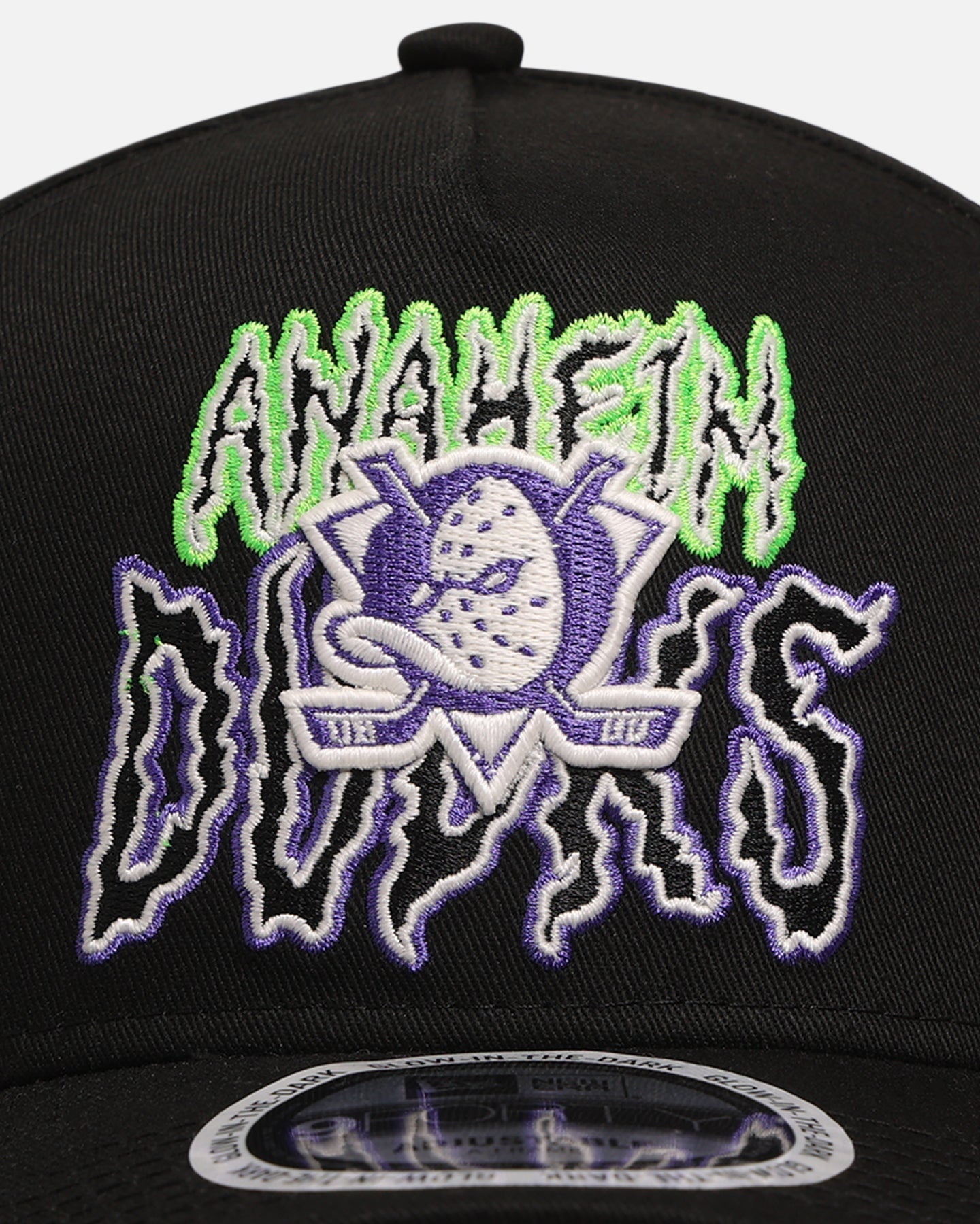New Era Anaheim Ducks 'Spooky Script' 9FORTY A-Frame Snapback Black/Green/Purple