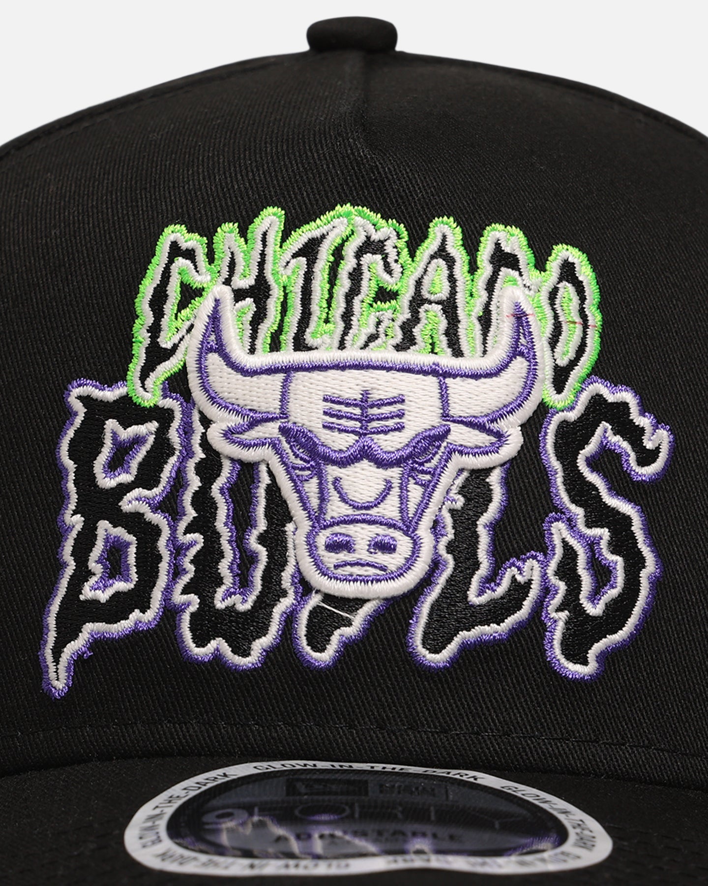 New Era Chicago Bulls 'Spooky Script' 9FORTY A-Frame Snapback Black/Green/Purple
