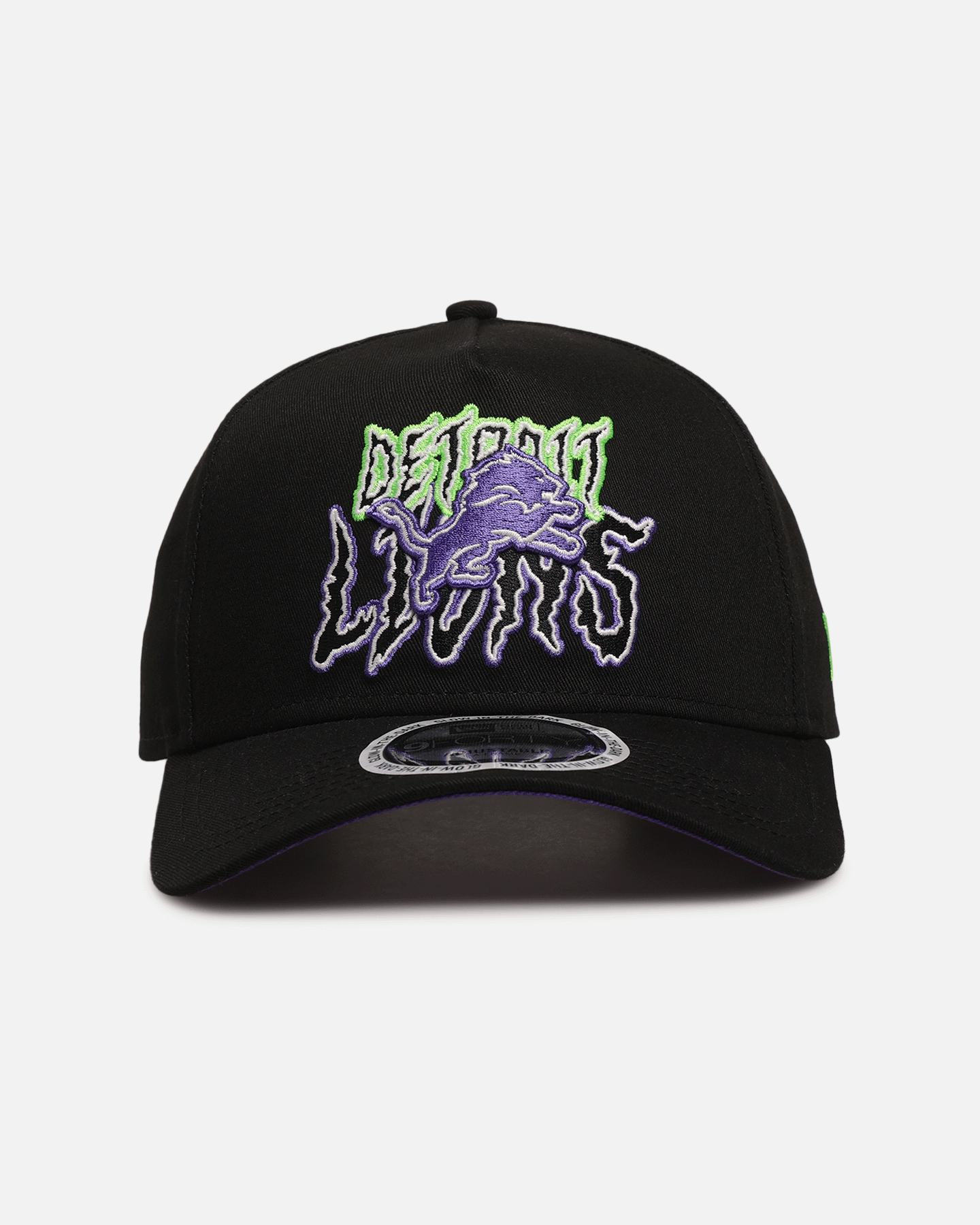 New Era Detroit Lions 'Spooky Script' 9FORTY A-Frame Snapback Black/Green/Purple