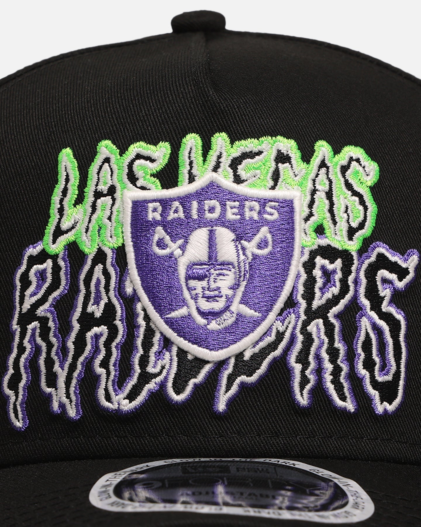 New Era Las Vegas Raiders 'Spooky Script' 9FORTY A-Frame Snapback Black/Green/Purple