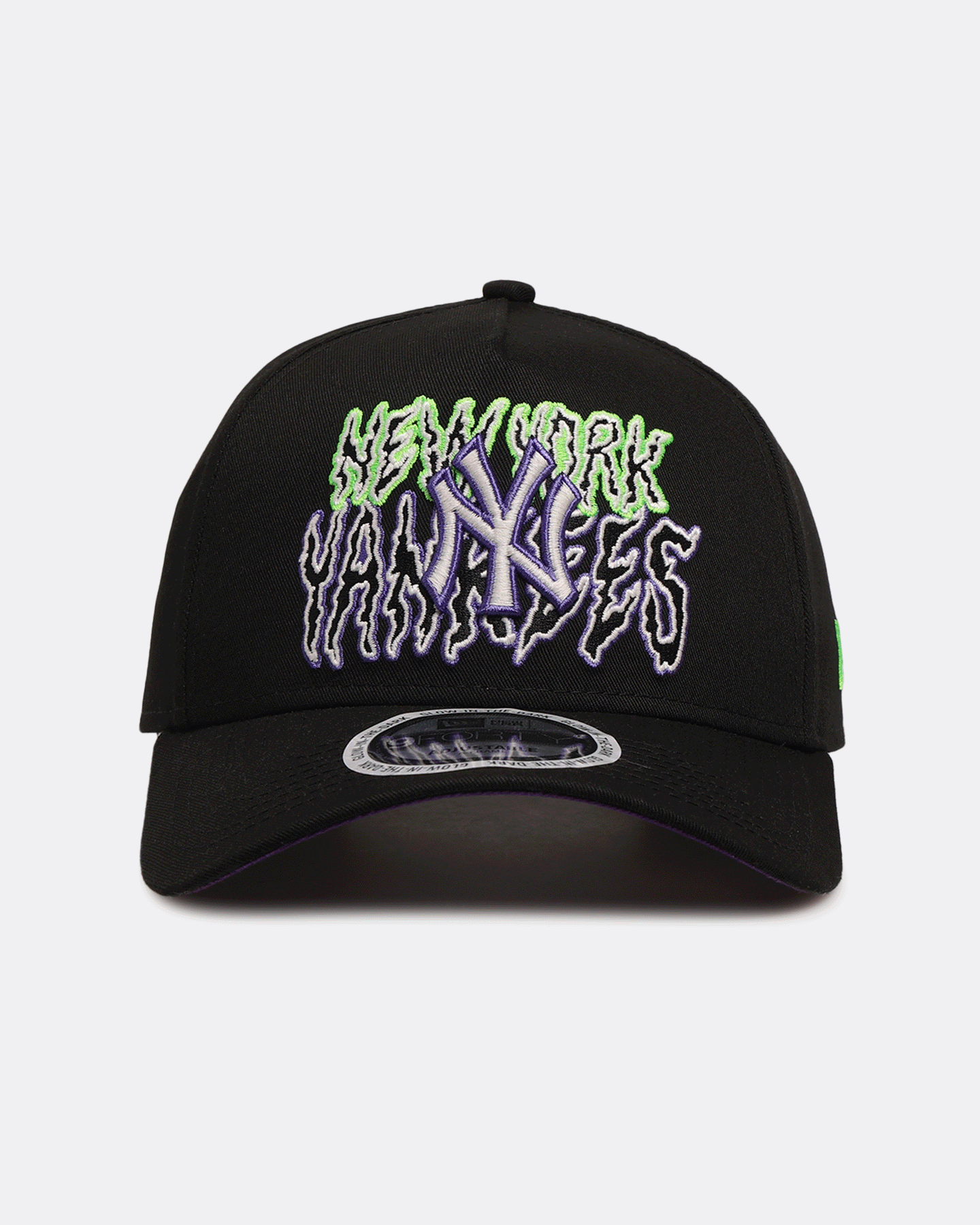 New Era New York Yankees 'Spooky Script' 9FORTY A-Frame Snapback Black/Green/Purple