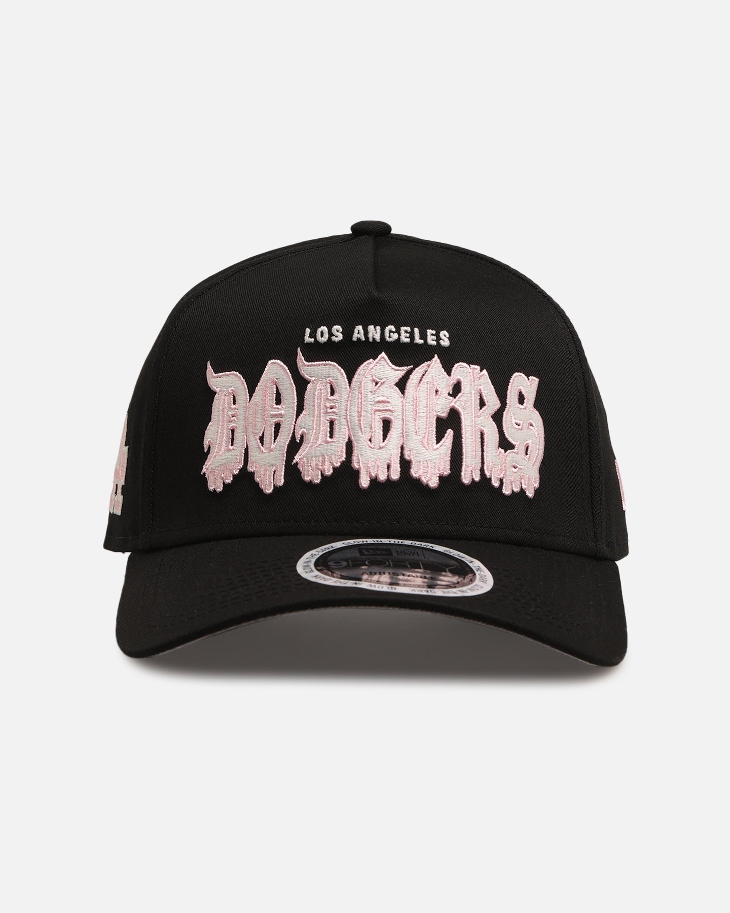 New Era Los Angeles Dodgers 'Drip Glow Script' 9FORTY A-Frame Snapback Black/Pink