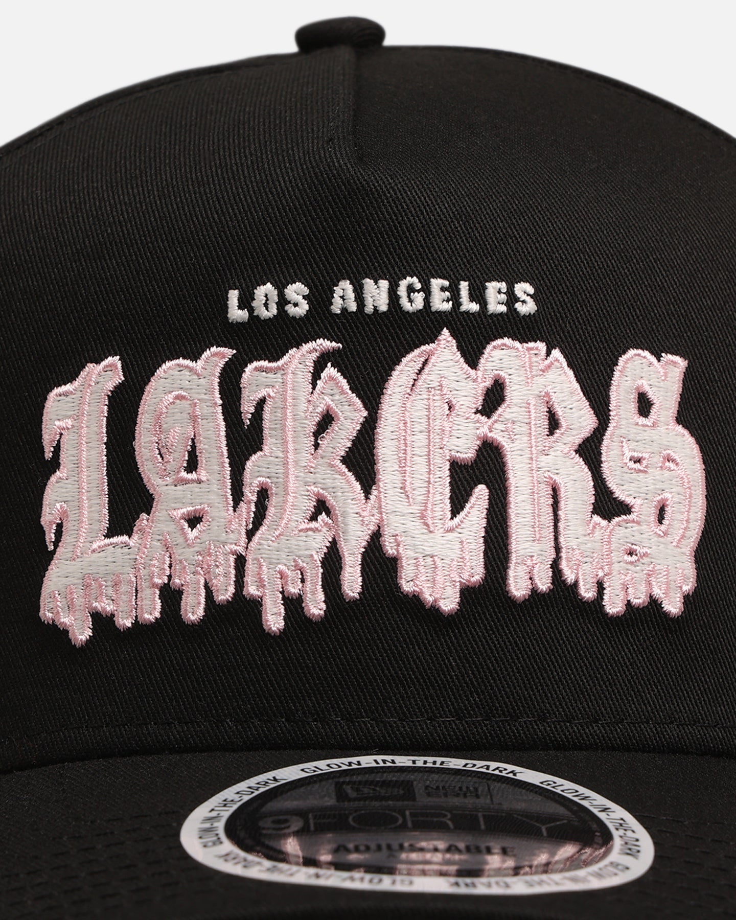 New Era Los Angeles Lakers 'Drip Glow Script' 9FORTY A-Frame Snapback Black/Pink