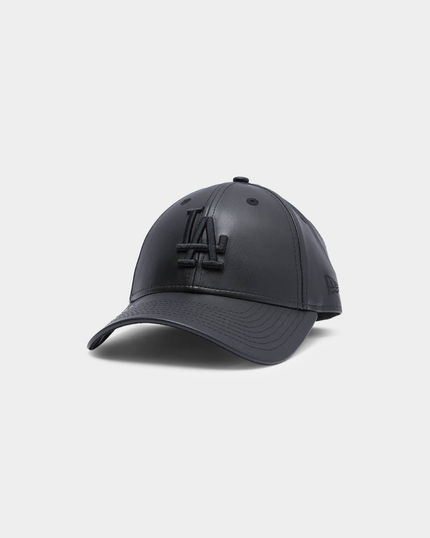 New Era Women's Los Angeles Dodgers PU Leather 9FORTY Strapback Black/Black
