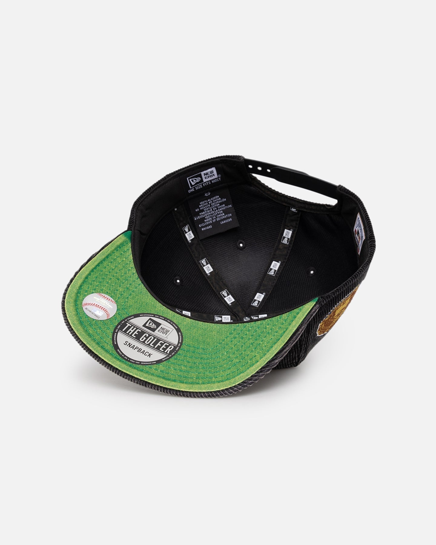 New Era Los Angeles Dodgers 'Washed Corduroy Golfer' Pre-Curved Golfer Snapback Washed Black