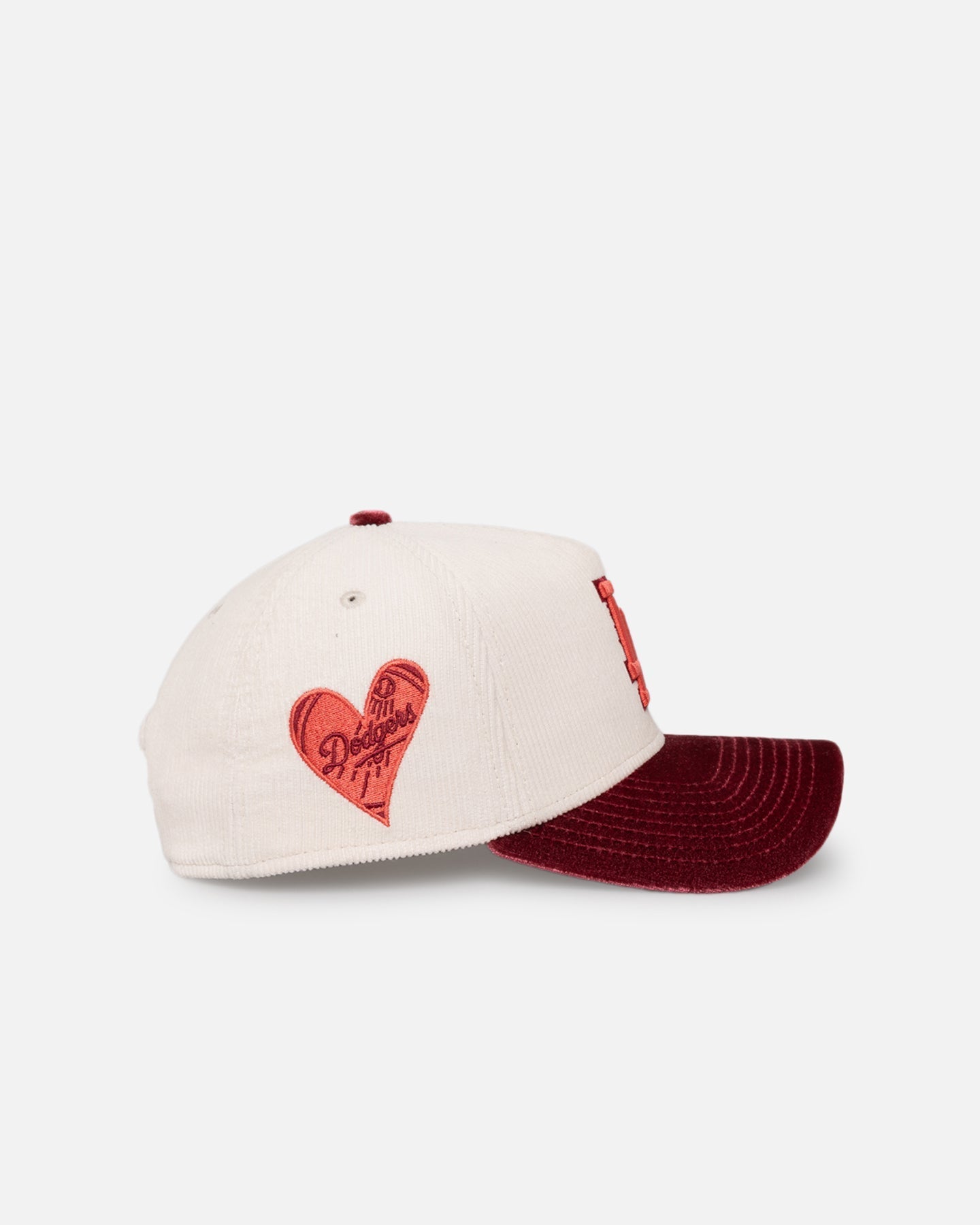 New Era Los Angeles Dodgers 'Premium Corduroy Velvet' 9FORTY A-Frame Snapback Chrome White/Cardinal