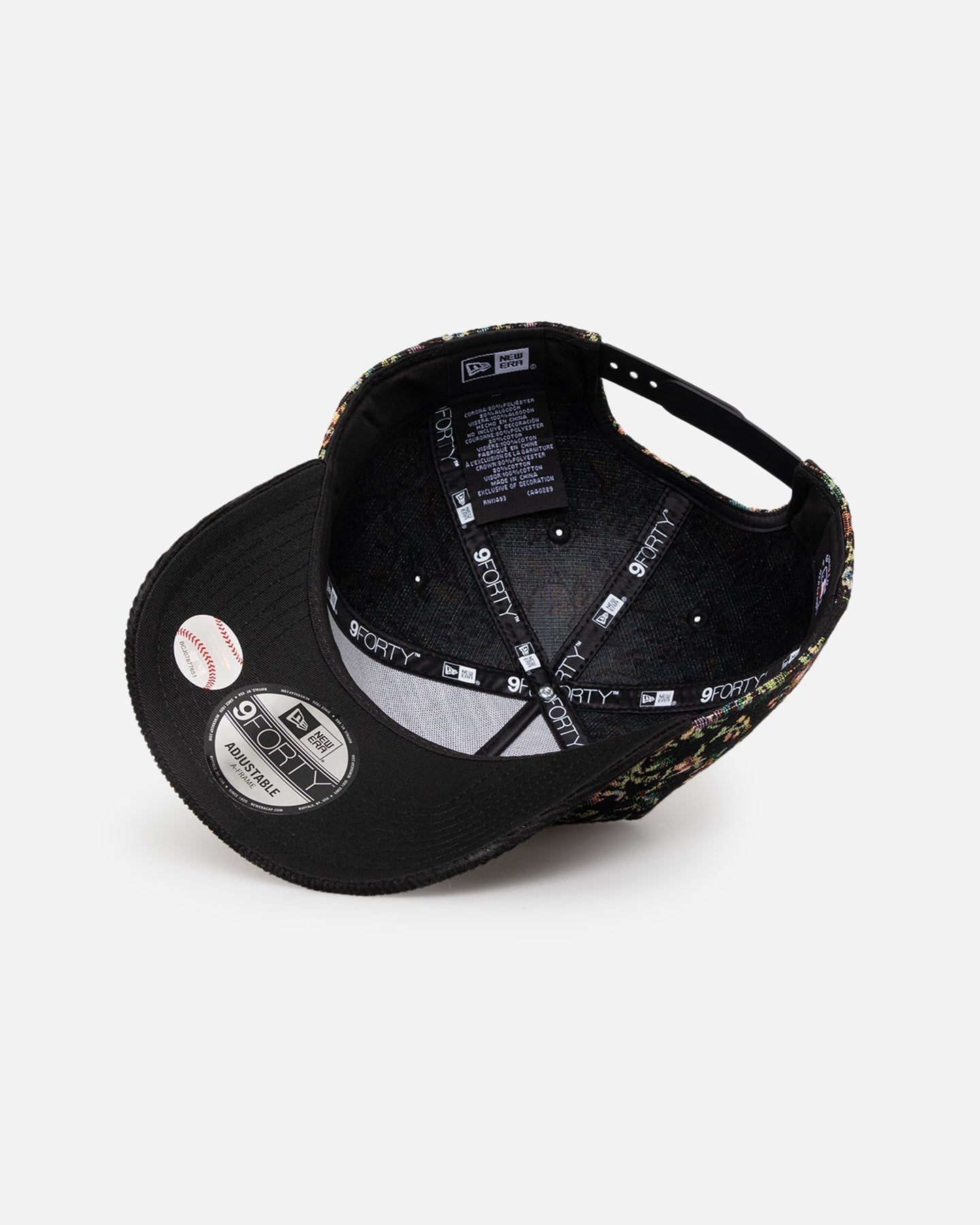 New Era Los Angeles Dodgers 'Black Corduroy Floral Tapestry' 9FORTY A-Frame Snapback Tapestry/Black