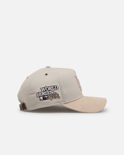 New Era Los Angeles Dodgers 'Cream Suede' 9FORTY A-Frame Strapback Stone/Oatmilk
