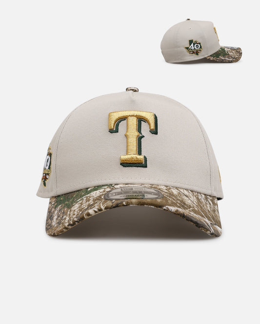 New Era Texas Rangers 'Real Tree Stone' 9FORTY A-Frame Snapback Stone