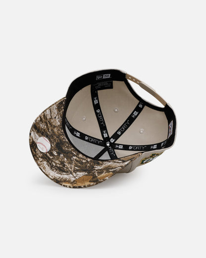 New Era Texas Rangers 'Real Tree Stone' 9FORTY A-Frame Snapback Stone