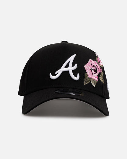 New Era Atlanta Braves 'Pink Rose Embroidery' 9FORTY A-Frame Snapback Black/Pink
