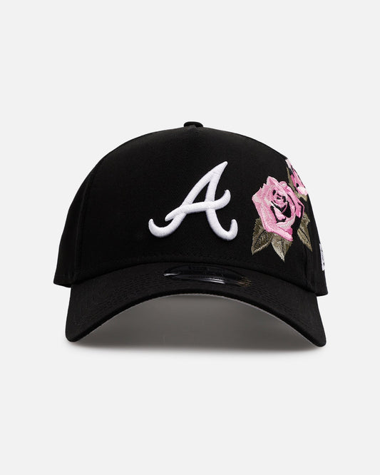 New Era Atlanta Braves 'Pink Rose Embroidery' 9FORTY A-Frame Snapback Black/Pink