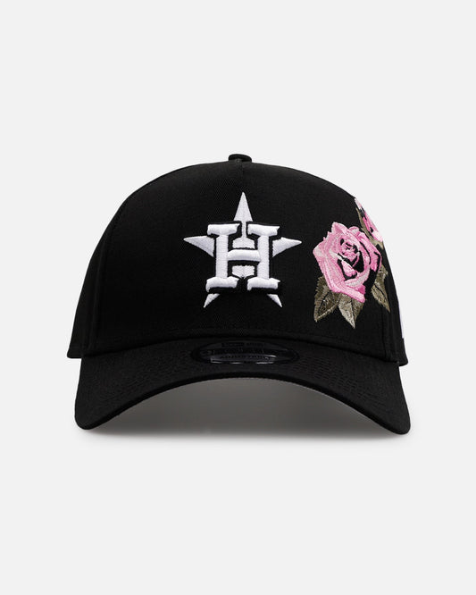 New Era Houston Astros 'Pink Rose Embroidery' 9FORTY A-Frame Snapback Black/Pink