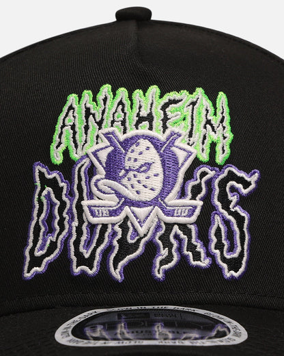 New Era Anaheim Ducks 'Spooky Script' 9FORTY A-Frame Snapback Black/Green/Purple