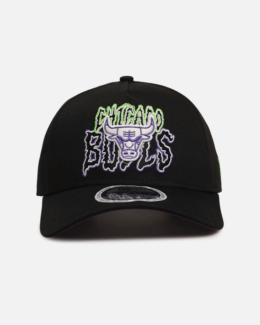 New Era Chicago Bulls 'Spooky Script' 9FORTY A-Frame Snapback Black/Green/Purple