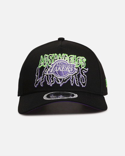 New Era Los Angeles Lakers 'Spooky Script' 9FORTY A-Frame Snapback Black/Green/Purple