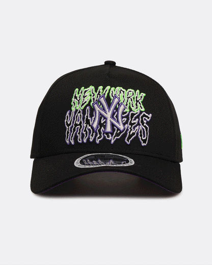New Era New York Yankees 'Spooky Script' 9FORTY A-Frame Snapback Black/Green/Purple