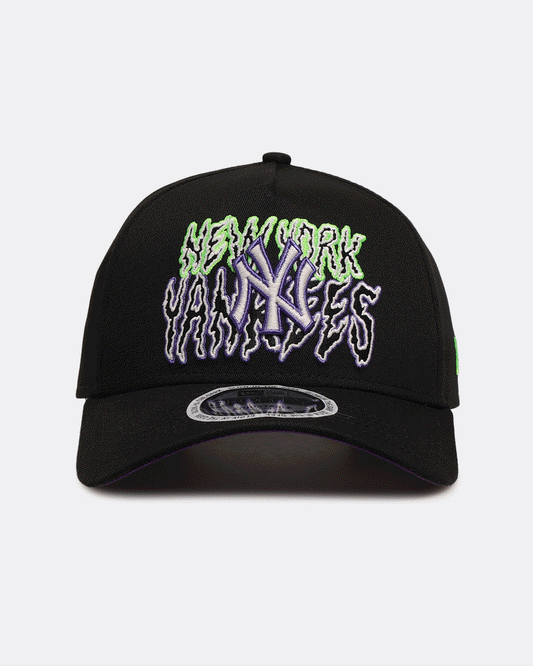New Era New York Yankees 'Spooky Script' 9FORTY A-Frame Snapback Black/Green/Purple