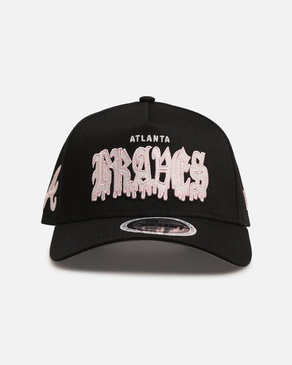 New Era Atlanta Braves 'Drip Glow Script' 9FORTY A-Frame Snapback Black/Pink
