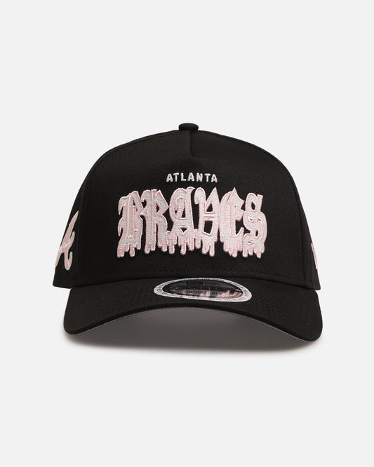 New Era Atlanta Braves 'Drip Glow Script' 9FORTY A-Frame Snapback Black/Pink