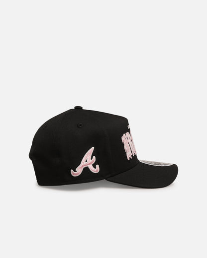 New Era Atlanta Braves 'Drip Glow Script' 9FORTY A-Frame Snapback Black/Pink