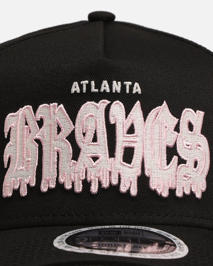 New Era Atlanta Braves 'Drip Glow Script' 9FORTY A-Frame Snapback Black/Pink