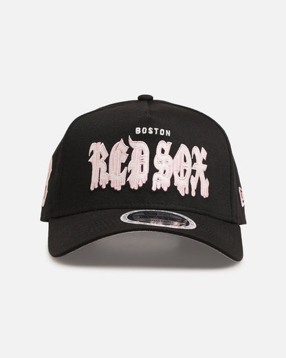 New Era Boston Red Sox 'Drip Glow Script' 9FORTY A-Frame Snapback Black/Pink