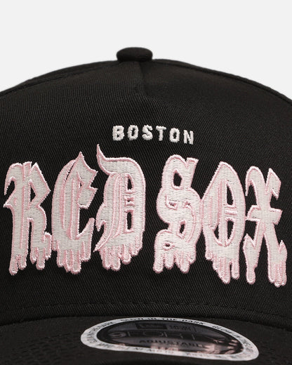 New Era Boston Red Sox 'Drip Glow Script' 9FORTY A-Frame Snapback Black/Pink