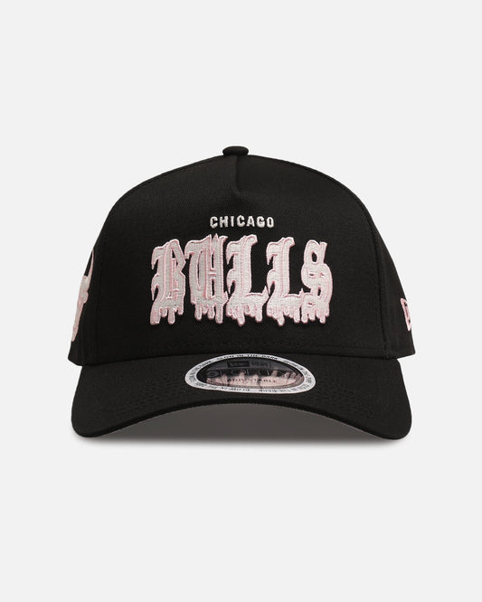 New Era Chicago Bulls 'Drip Glow Script' 9FORTY A-Frame Snapback Black/Pink