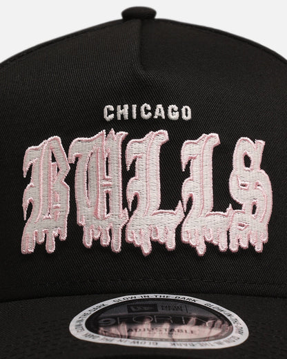 New Era Chicago Bulls 'Drip Glow Script' 9FORTY A-Frame Snapback Black/Pink
