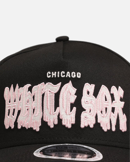 New Era Chicago White Sox 'Drip Glow Script' 9FORTY A-Frame Snapback Black/Pink