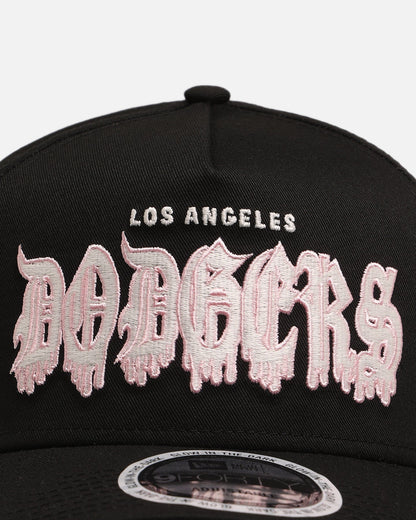 New Era Los Angeles Dodgers 'Drip Glow Script' 9FORTY A-Frame Snapback Black/Pink