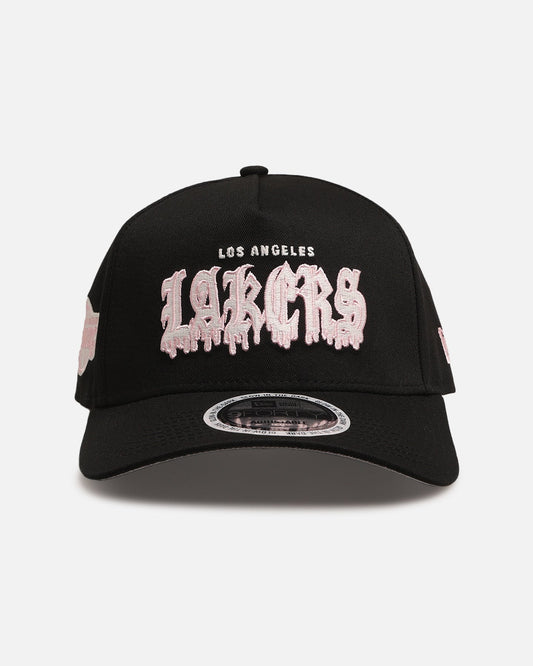 New Era Los Angeles Lakers 'Drip Glow Script' 9FORTY A-Frame Snapback Black/Pink