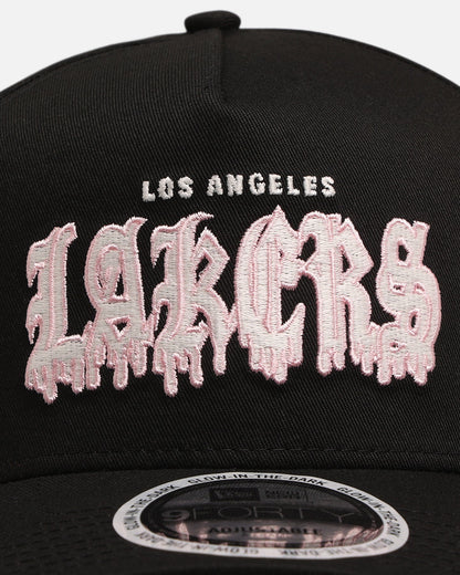 New Era Los Angeles Lakers 'Drip Glow Script' 9FORTY A-Frame Snapback Black/Pink