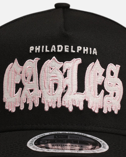 New Era Philadelphia Eagles 'Drip Glow Script' 9FORTY A-Frame Snapback Black/Pink