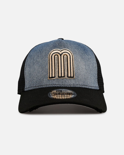 New Era Mexico National Baseball Team 'Bleach' 9FORTY A-Frame Trucker Snapback Denim