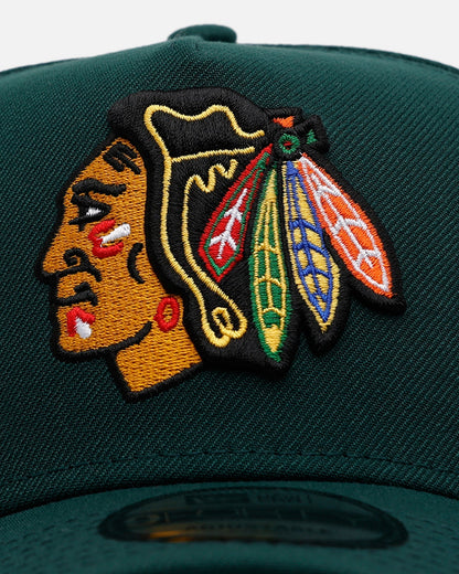 New Era Chicago Blackhawks 'Evergreen' 9FORTY A-Frame Snapback Dark Green
