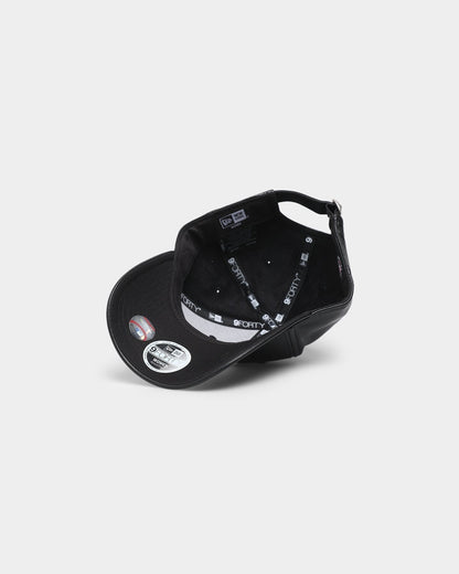 New Era Women's New York Yankees 'PU Leather' 9FORTY Casual Strapback Black/White