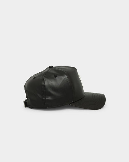 New Era New York Yankees 'PU Leather' 9FORTY K-Frame Strapback Black Leather