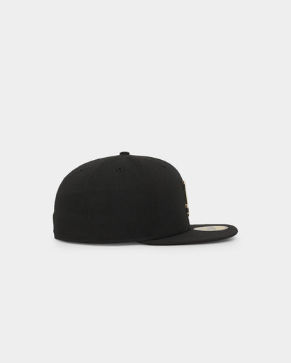 New Era Los Angeles Dodgers  'Metal Badge' 59FIFTY Fitted Black/Gold Metal