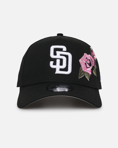 New Era San Diego Padres 'Pink Rose Embroidery' 9FORTY A-Frame Snapback Black/Pink