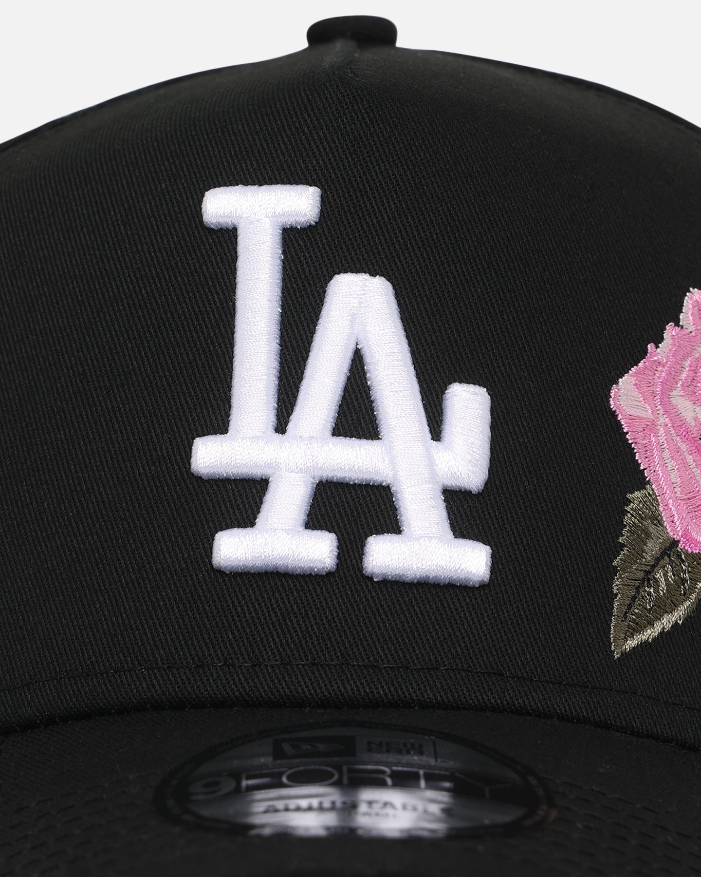 New Era Los Angeles Dodgers 'Pink Rose Embroidery' 9FORTY A-Frame Snapback Black/Pink