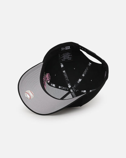 New Era Los Angeles Dodgers 'Pink Rose Embroidery' 9FORTY A-Frame Snapback Black/Pink